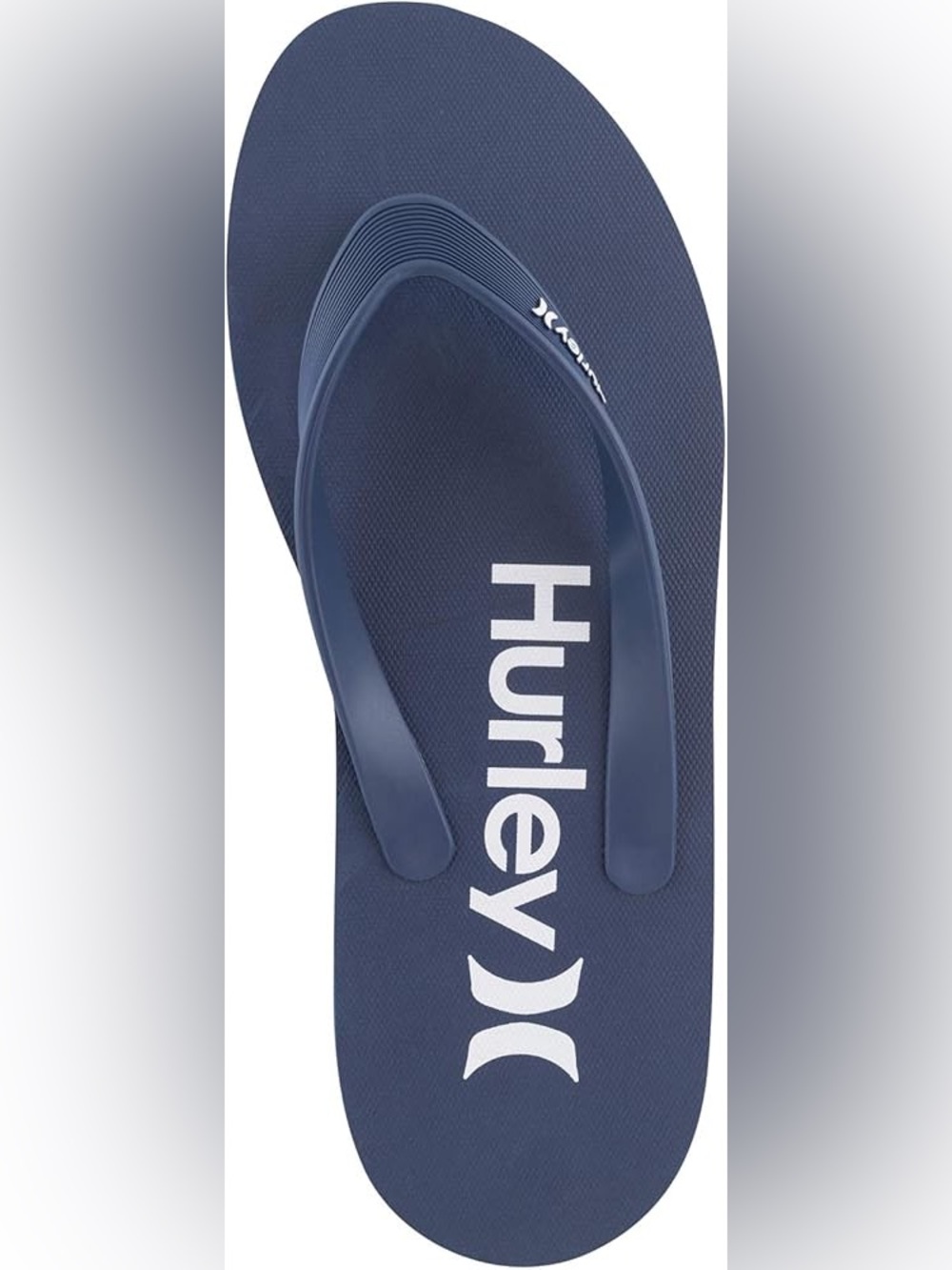 NWT Hurley Mens Navy Blue Logo Flip Flops, Size 9